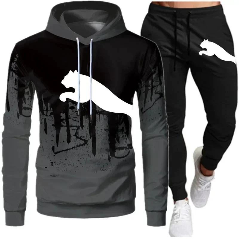 Autumn long-sleeve, trousers, sports jacket with hood, set for leisure, (Physicals)