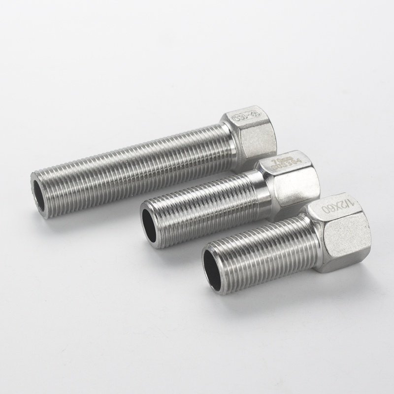 Acero inoxidable 304 conector de alambre interno y externo 4 puntos hexagonal directamente alargado dientes de tornillo grueso extensión de tubería de agua para accesorios de alambre
