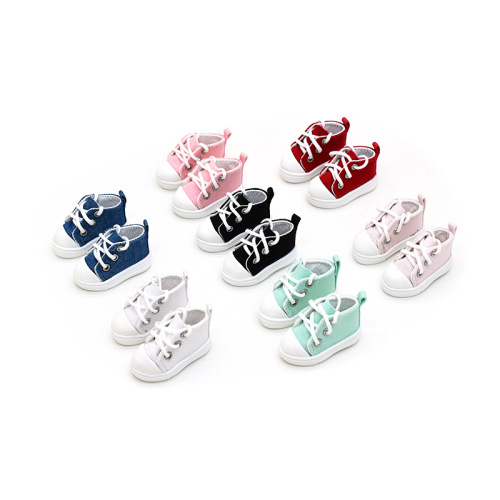 6-inch BJD Doll Shoes, 20cm Cotton Doll Canvas Shoes, 30cm Barbie-style Baby Shoes with Laces
