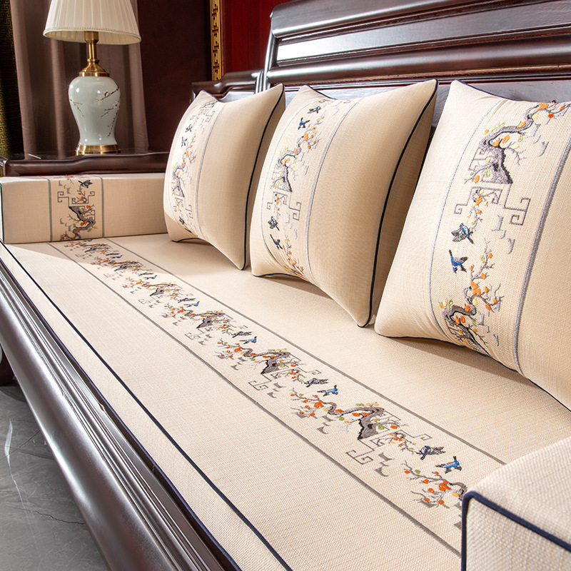 Rosewood sofá cojín nuevo estilo chino sofá de madera maciza funda de cojín muebles luohan cama Silla de látex esponja cojín antideslizante