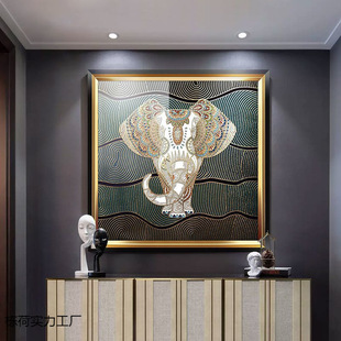 Modern Chinese Style Light Luxury Tibetan Thangka Gold Mural Painting Living Room Hanging Painting Fortune Lucking Feng Shui Middle Hall Painting Entrance Background Painting