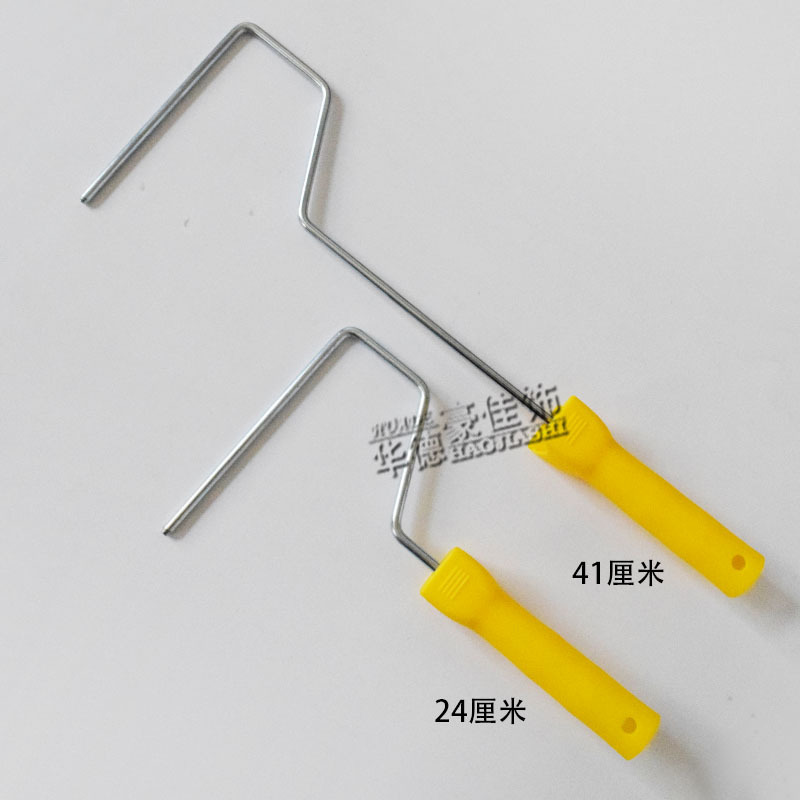 Barras de acero de 4 pulgadas 6mm pincel de rodillo de pintura mango de soporte galvanizado 4 pulgadas rodillo europeo mango