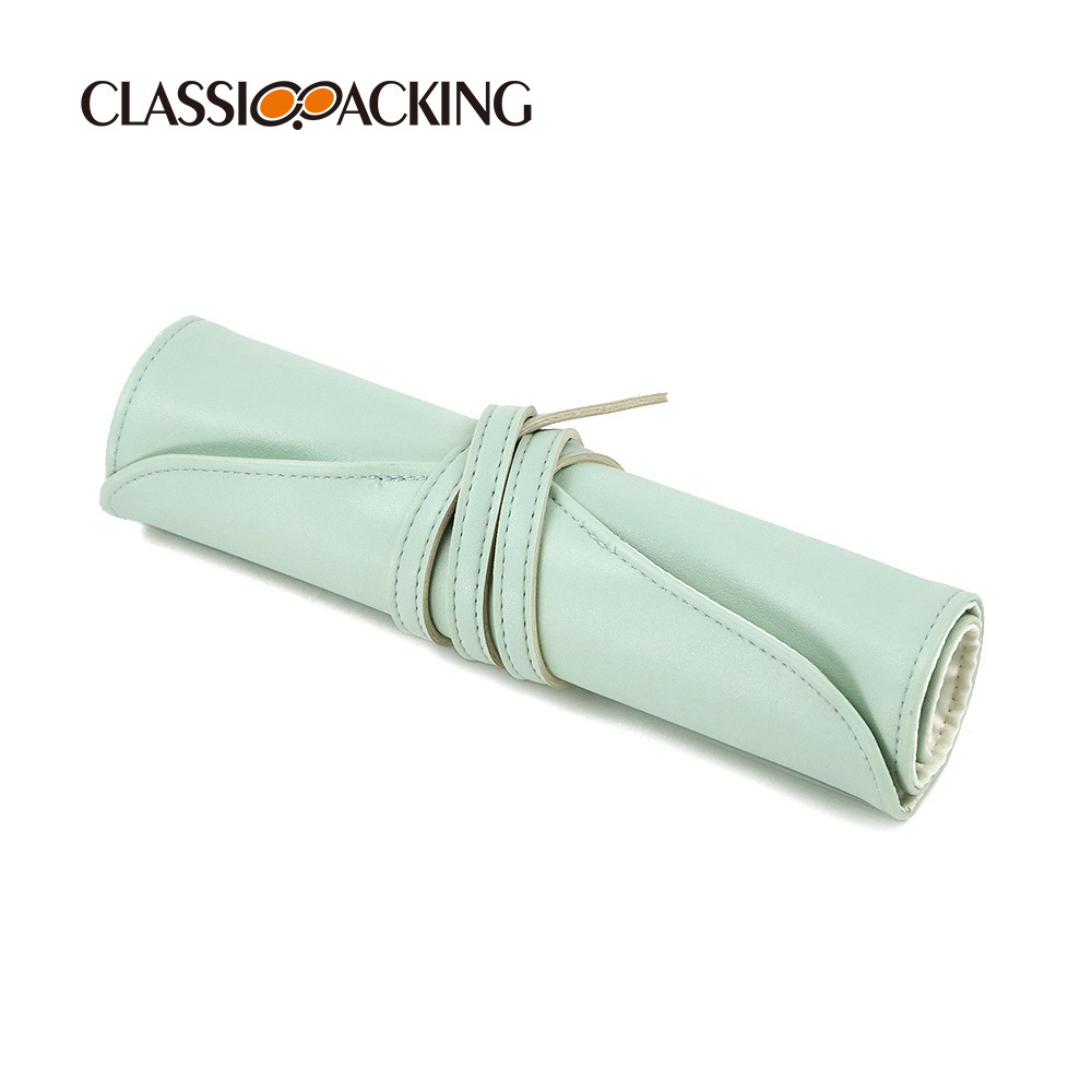 Bolsa de almacenamiento de herramientas de belleza simple japonesa Bolsa de rollo Cepillo de sombra de ojos Bolsa de almacenamiento de lápiz de cejas Bolsa de cepillo de maquillaje impermeable portátil