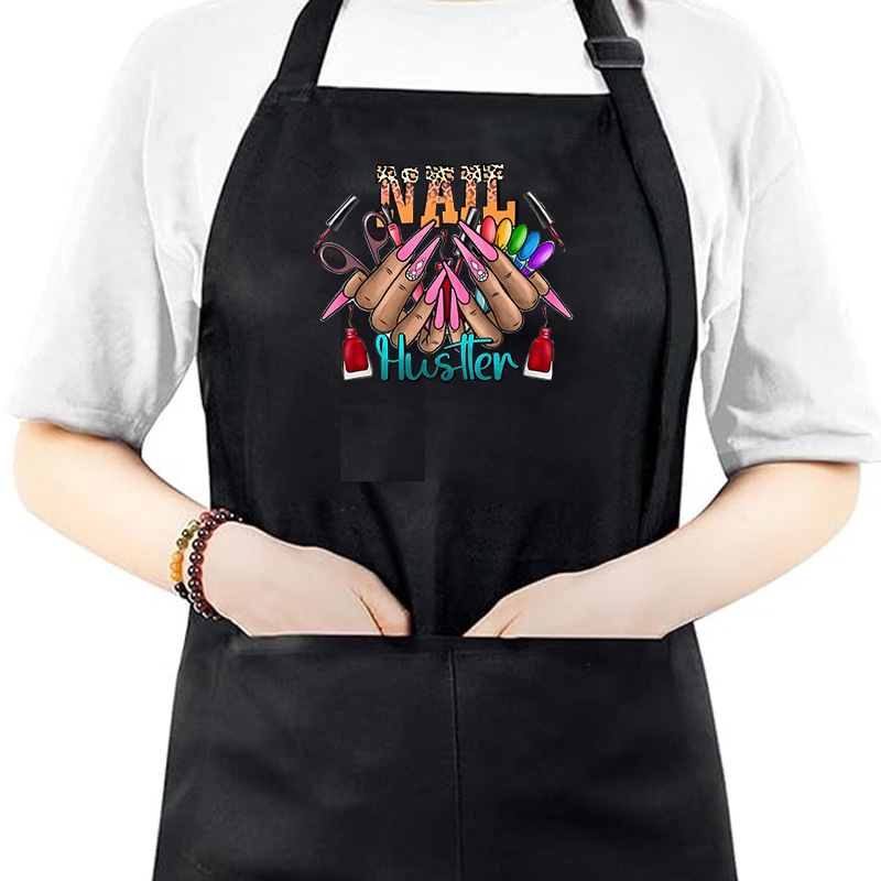 Amazon crossover exclusivamente para manicura delantal logotipo personalizado impresión publicitaria moda catering cocina hogar ropa de trabajo