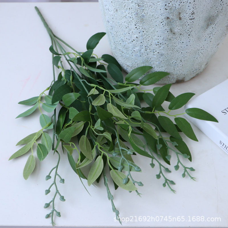 Boda Mori Simulación de flores y plantas verdes Pico de bambú Hierba Simulación de plantas verdes de invierno espárragos Plantas de simulación Escenografía de plantas verdes falsas