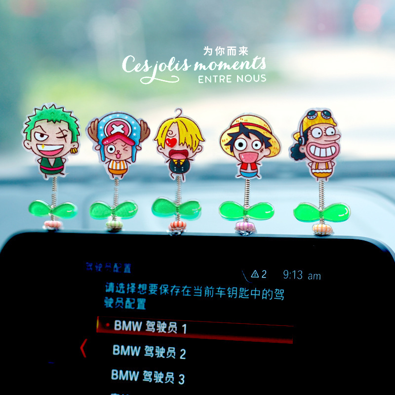 [Explosión] 2023 nuevas decoraciones pequeñas, accesorios interiores de automóviles, decoración de automóviles, sacudiendo la cabeza, adornos Luffy Anime One Piece