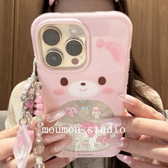 爆款双层镂空镭射爱心兔子适用iphone17promax苹果15新款16手机壳
