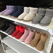 5854毛线雪地靴女加绒加厚雪地棉女靴毛毛靴子TUGGY跨境ΤUGGΥ