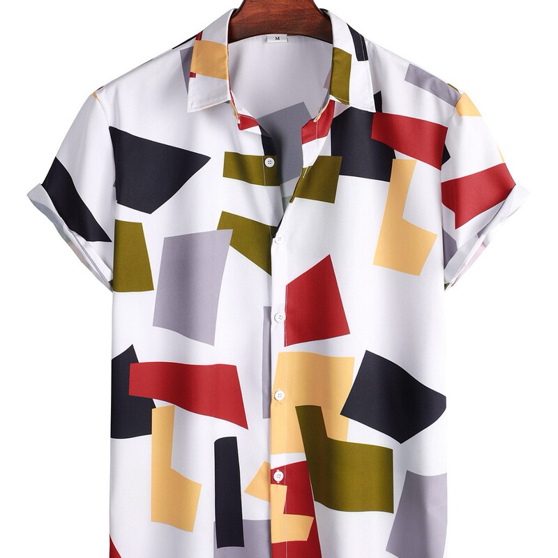 2022 Digital printing shopify cross-border wish summer new striped shirt men's casual shirt short sleeve 2022 Digital printing shopify cross-border wish summer new striped shirt men's casual shirt short sleeve