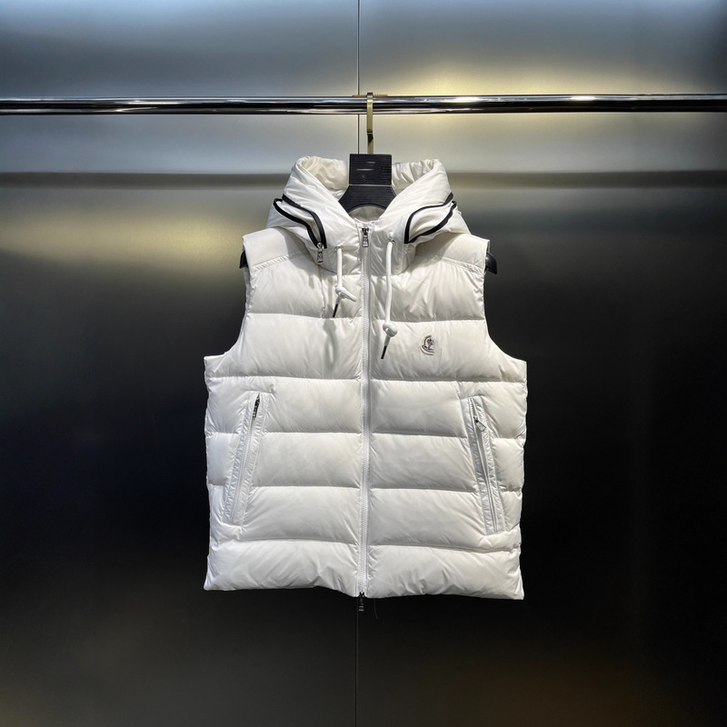 25Ss Autumn and Winter New Hooded Letter Logo Brim down Vest for Men and Women High Version