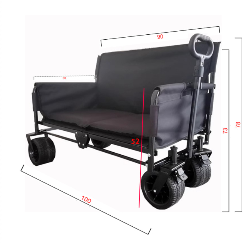 Sofá exterior, sillón multifuncional, carrito plegable, un coche, remolque de pesca plegable multiusos, que puede usarse como asiento
