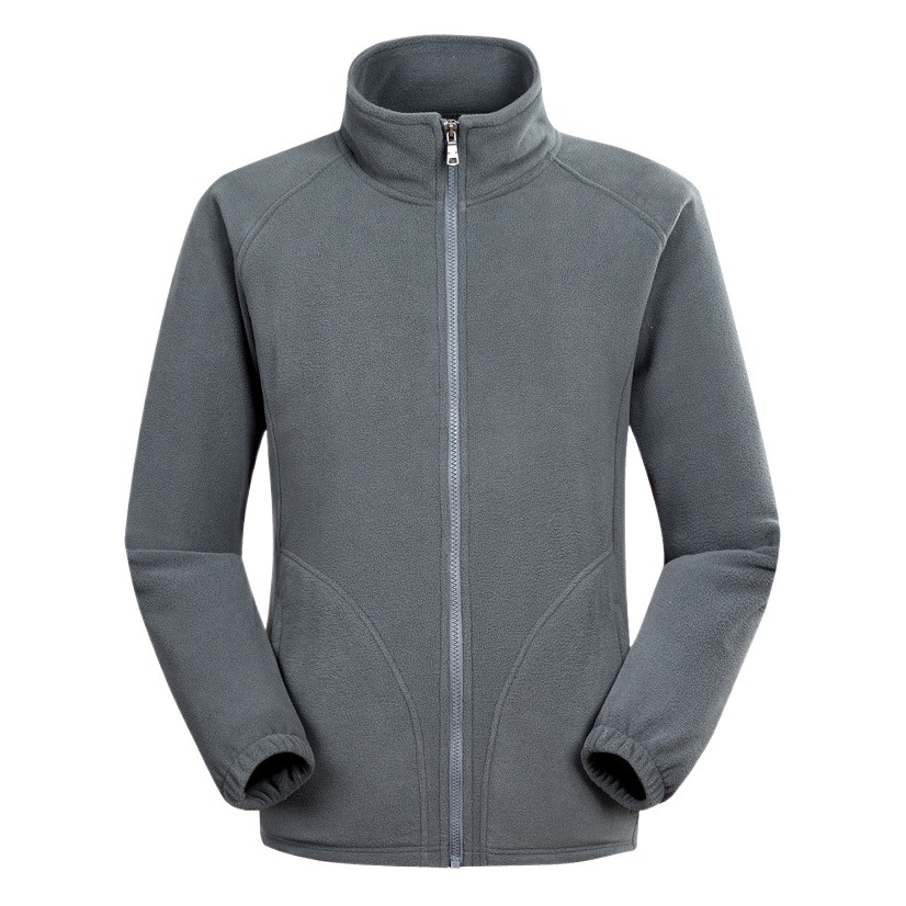 Jacket Lining Fleece Jacket Men's Spring, Autumn and Winter Outdoor Velvet Thickeneded Double-Sided Stand-Up Collar Cardigan Fleece Polar Fleece Jacket