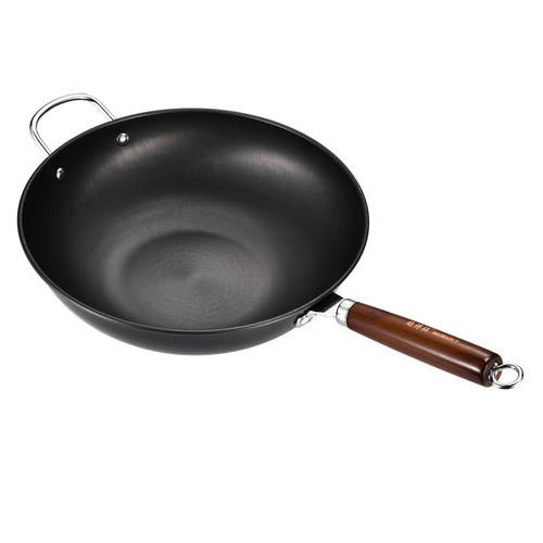 Wok, traditional iron pot, official flagship, old-fashioned wok, household non-stick pan, uncoated gas stove, dropshipping