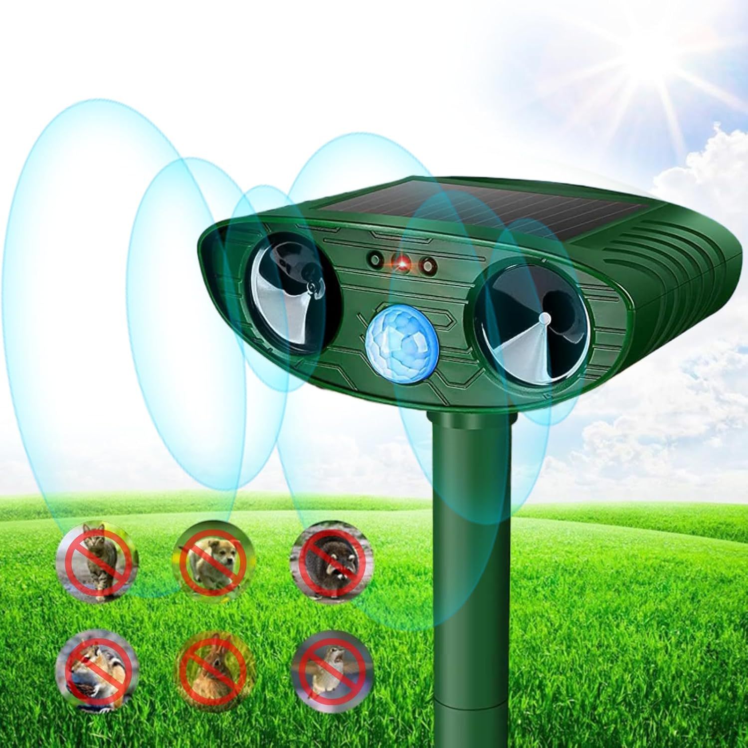 Al Aire Libre solar animal repelente de aves repelente ultrasónico ratón repelente de insectos repelente de animales