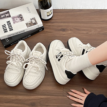 2025网红爆款春季新款厚底轻便白鞋星星百搭休闲鞋女鞋一件代发货