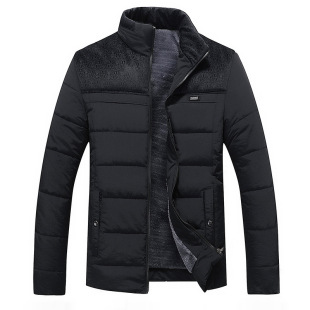 2024 winter middle-aged and elderly men padded cotton-padded jacket stand collar casual slim warm cotton coat a generation of hair