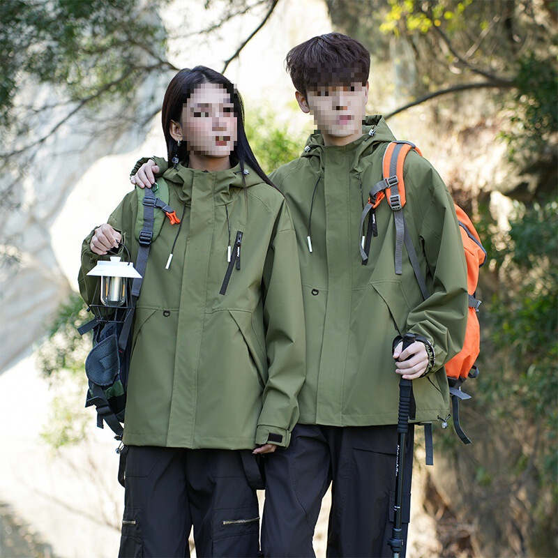 春秋季新款情侣男女同款冲锋衣外套户外防水防风登山服连帽夹克男|undefined