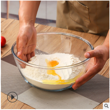 圆形透明沙拉碗 水果沙拉玻璃碗 揉面玻璃面盆 多种款式高鹏硅碗