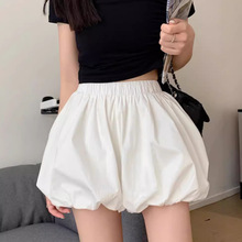 白色花苞蓬蓬半身裙女2024春夏季高腰a字蛋糕短裙裤小个子显瘦包