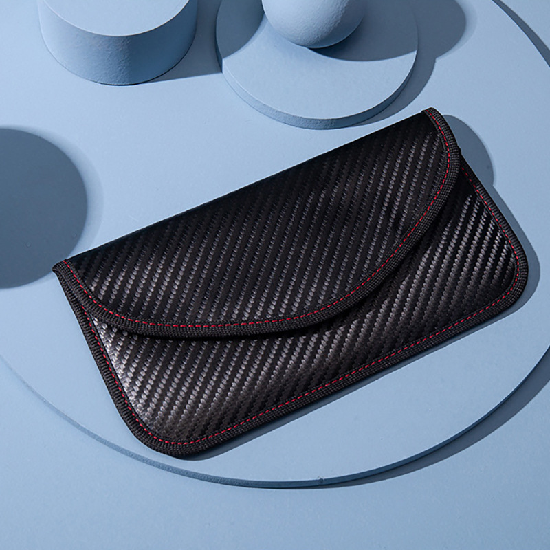 Shielding RFID signal car key case carbon fiber pattern anti-theft car remote key protective cover multi-function card holder