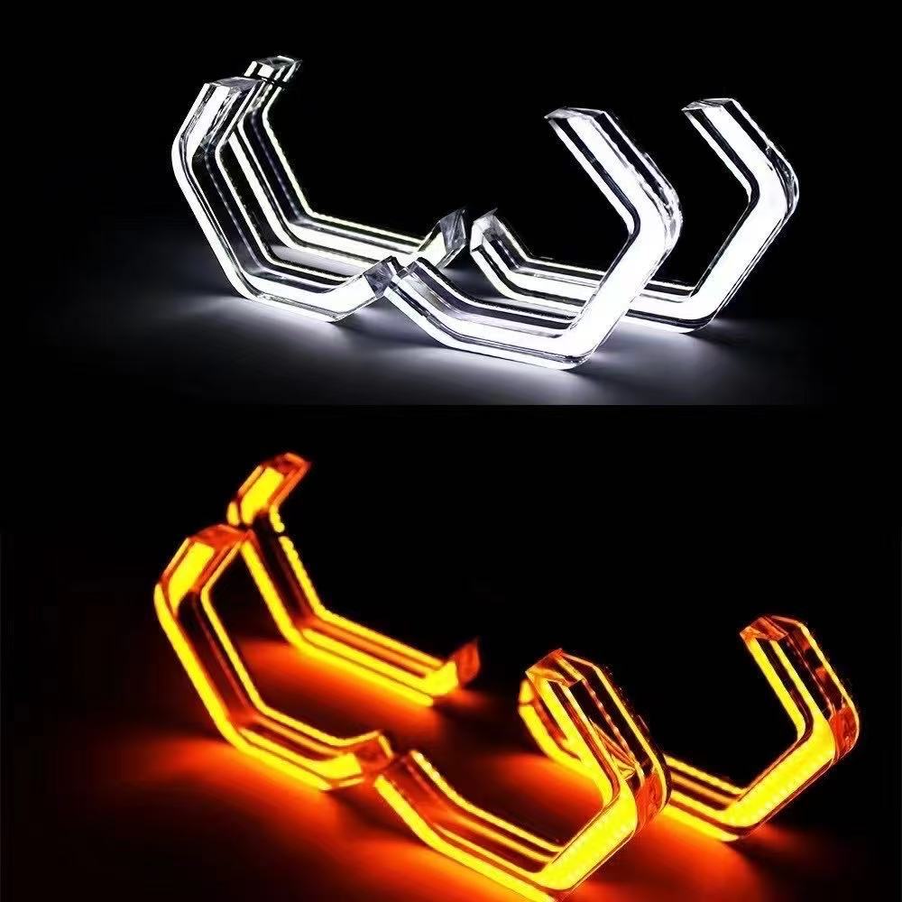Car modification spoon light LED aperture shaped Angel eye headlight daytime running light magic color aperture