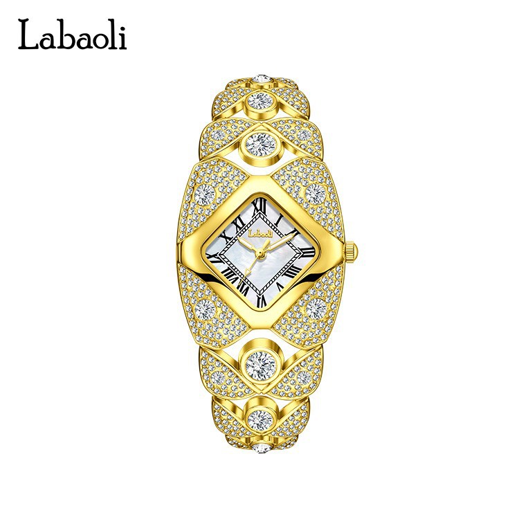 Labaoli Aristocratic Lady Watch Luxury Retro Watch Cross-Border Popular Waterproof Full Diamond Quartz Watch for Women