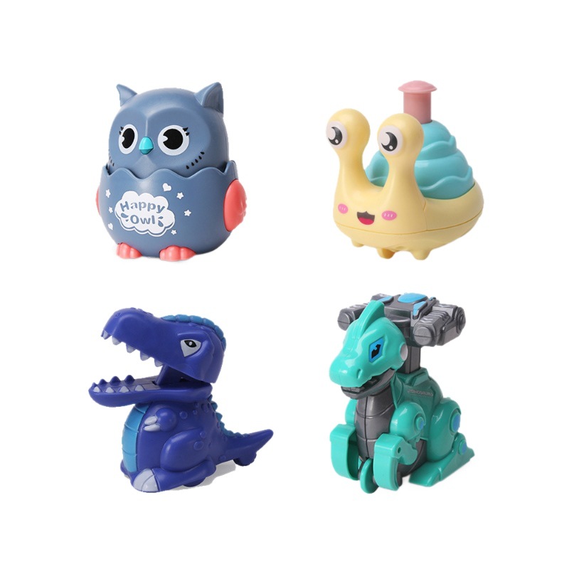 Prensa búho dinosaurio juguete para niños coche inercia truco todoterreno coche regalo puesto de suministro al por mayor