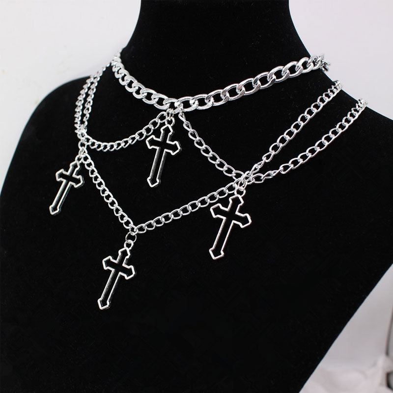 Alloy Material Punk Cross Alloy Plating Women's Choker