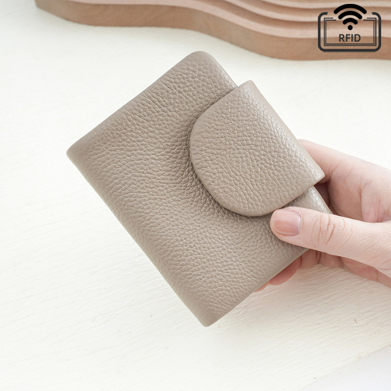 Cross-border minimalist soft top-grain leather short portable pocket wallet genuine leather 80% off wallet coin purse for women