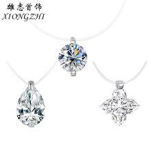 直播爆款人鱼之泪莫桑钻项链女925纯银轻奢简约锁骨链鱼线隐形