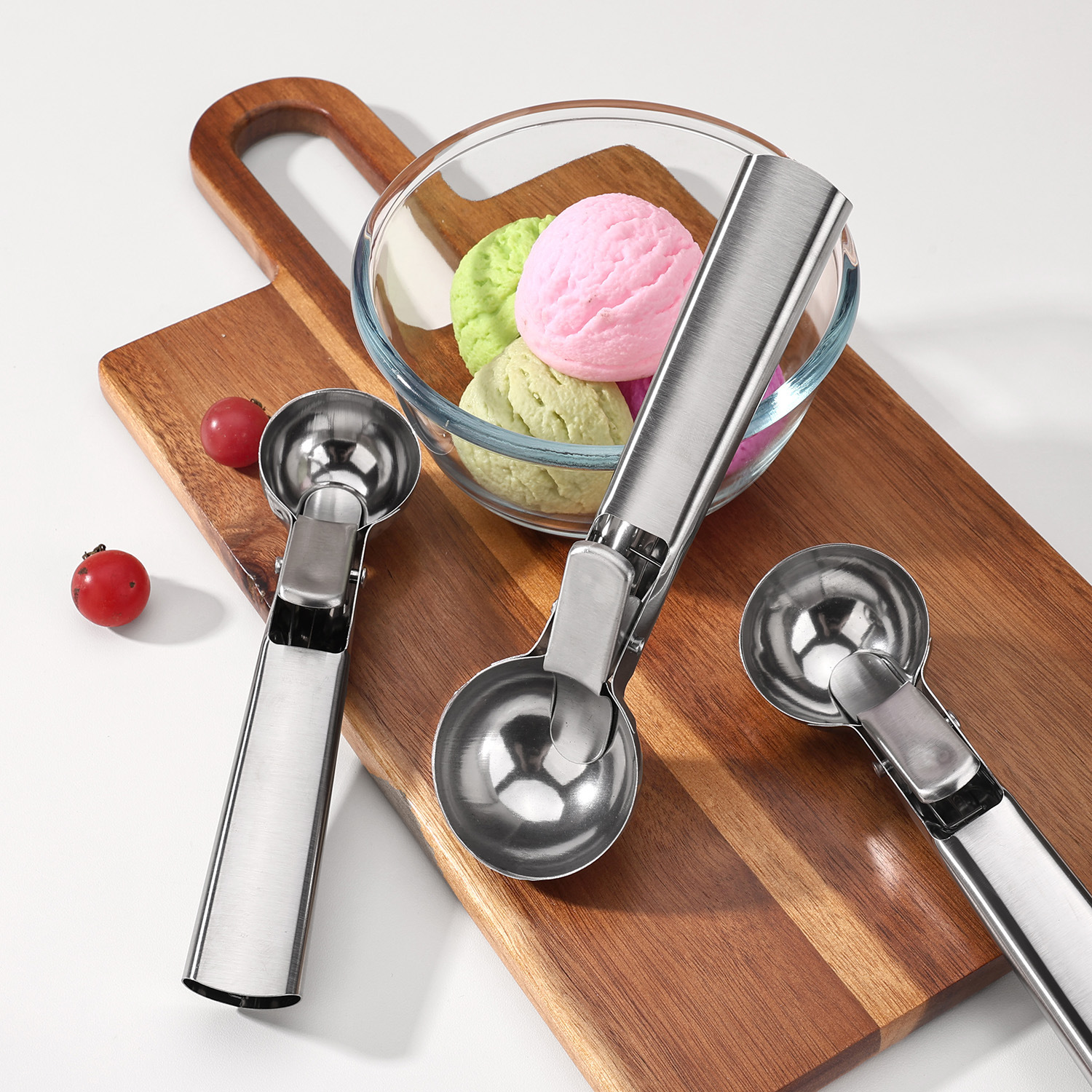 Cuchara de helado de acero inoxidable excavadora de bolas cuchara de helado cuchara de sandía cuchara de bolas de frutas cuchara excavadora cuchara transfronteriza