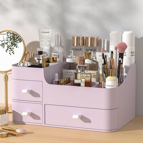 Drawer-style cosmetic storage box large organizer skincare desk vanity plastic lipstick holder storage rack organizer
