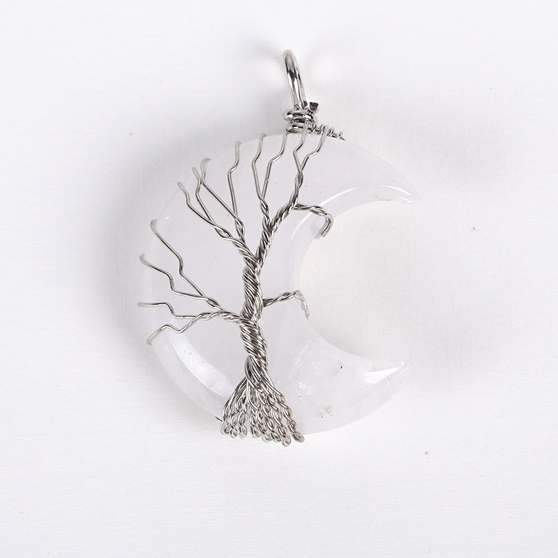 1 Pièce 35*45mm Cristal Artificiel Lune Arbre De Vie Pendentif display picture 15