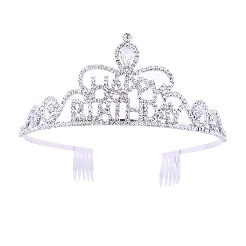 Pinzas para el cabello de boda al por mayor, tocados de cristal para novias, diademas para cumpleaños de niñas.