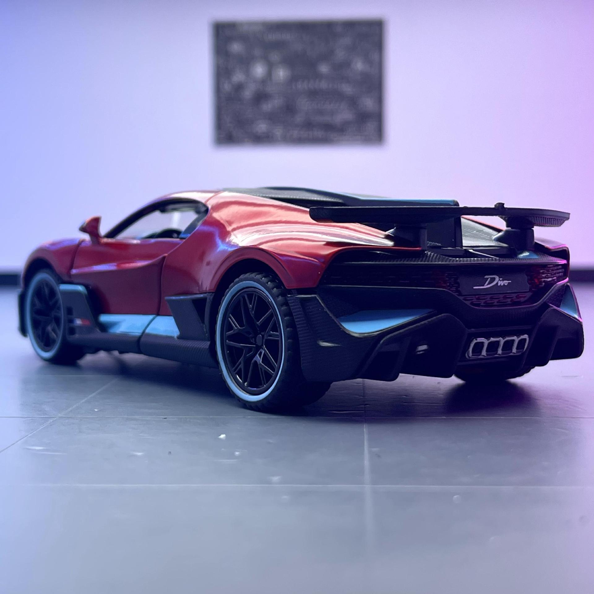 Tianying Alloy Car Model 1:32 Bujiadi DIVO Sports Car Tack Force con sonido y luz Boy Toy Car Model Adornos