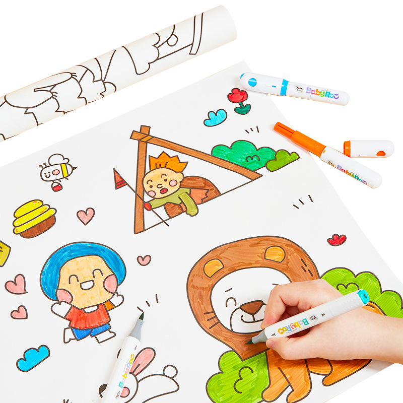 Meile infancia de los niños pegatinas casuales rollo largo pergamino pintura papel libro para colorear bebé joven graffiti pintura pegatinas Juguetes