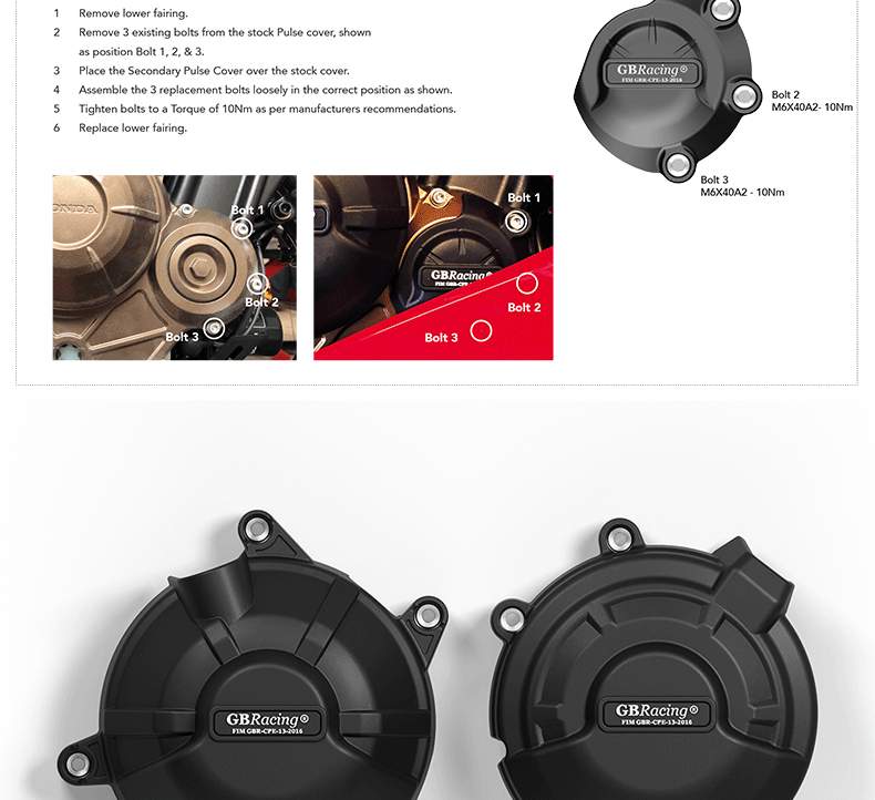 Suitable for Honda Cbr500R Cb500F/X 19-26 Gbracing Engine Protection Side Cover Anti-Fall Cover