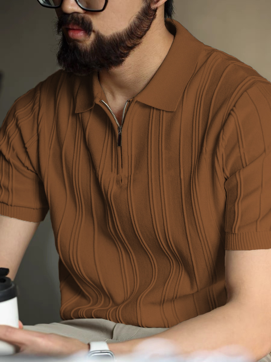 Camiseta de solapa de manga corta para hombre coreano de verano transfronterizo Camiseta de polo para hombre de comercio exterior Camiseta casual de Amazon al por mayor