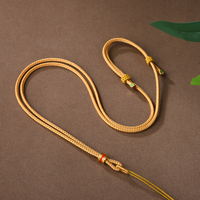 Minimalist Fine Money Coin Necklace Cord Pendant for Women and Men, Thangka Jade Buddha Amulet Pendant Cord Accessory