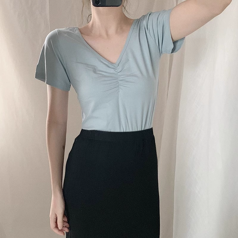 Спортивная одежда для танцев Женская весенняя и летняя форма с длинными рукавами Латинский танец Современная танцевальная одежда Китайский танец с короткими рукавами топ оптом