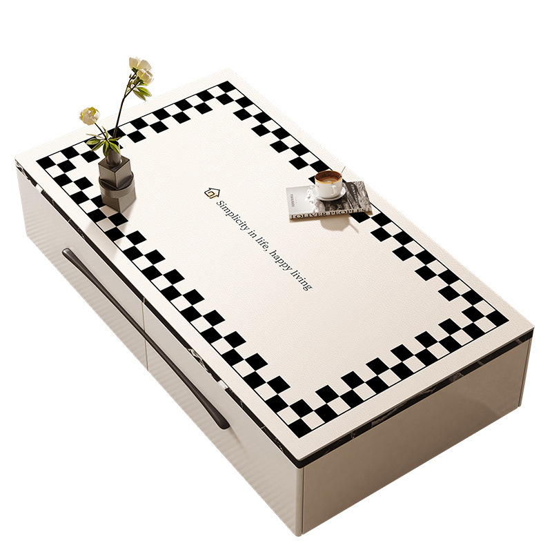 Estera de mesa de cuero lavable impermeable a prueba de aceite anti-escaldadura estera de escritorio mesa de café mantel Luz de lujo de alto grado sala de estar mantel