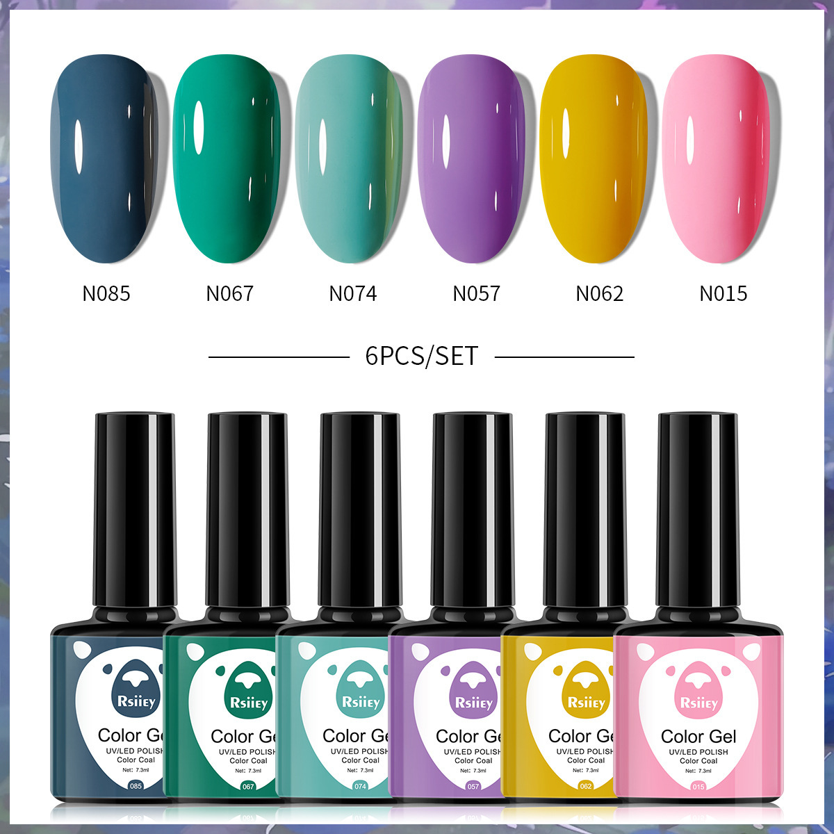 6-color nail polish glue suit popular color painted glossy cat eye UV phototherapy glue for nail salon