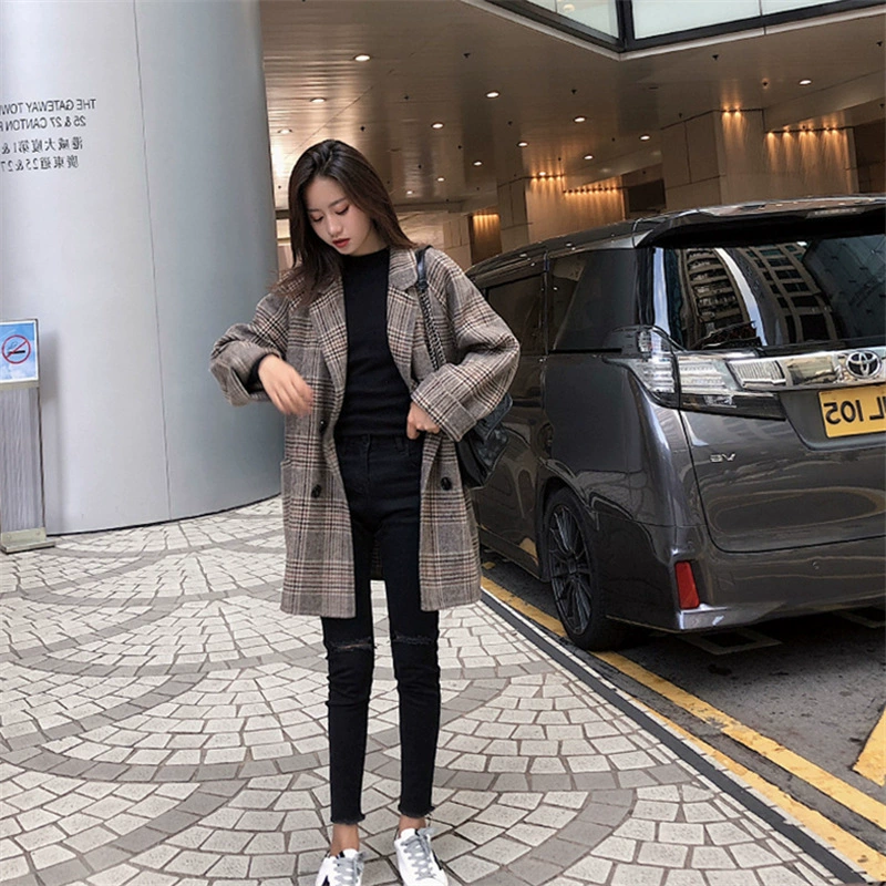 Woolen woolen coat, short jacket, demi-season suit for students, Korean style, for teenagers