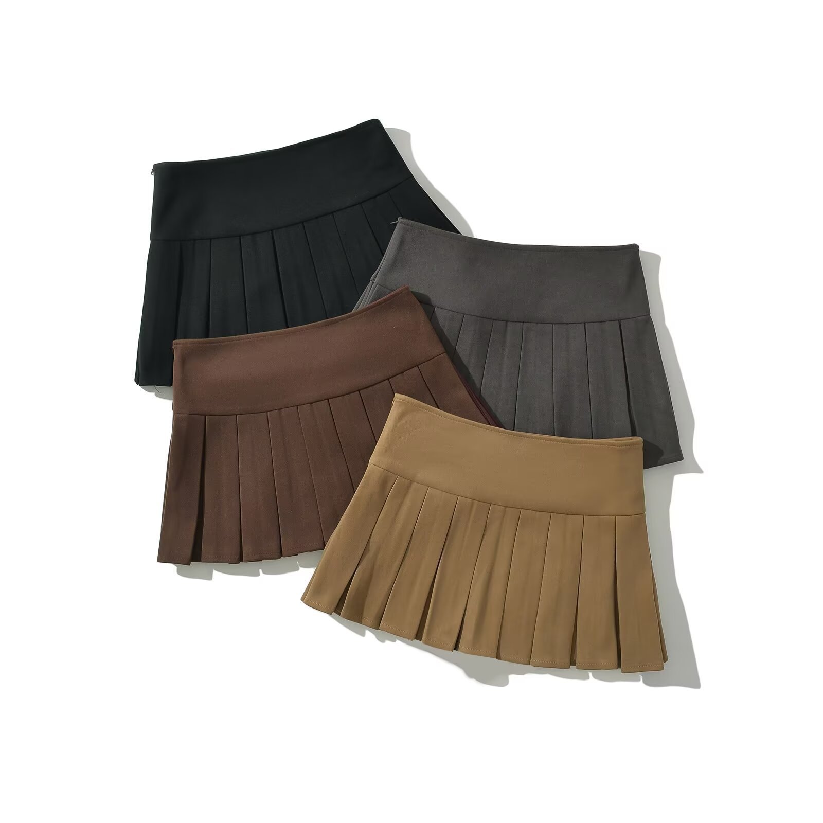 Autumn woolen small pleated skirt