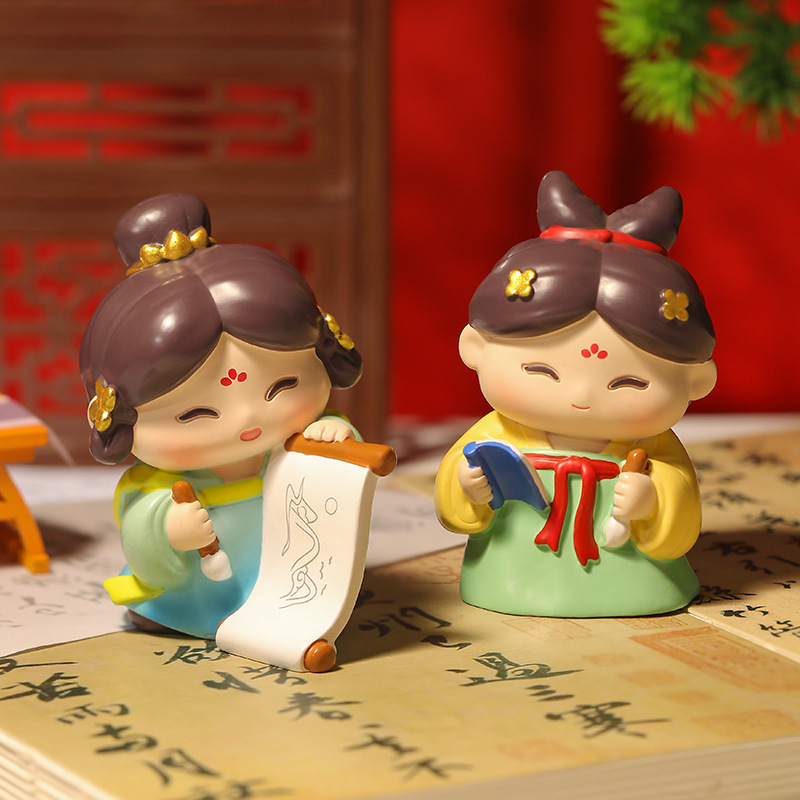 国潮侍女中式卡通人物摆件西安文创纪念品办公桌面装饰送朋友闺蜜|undefined