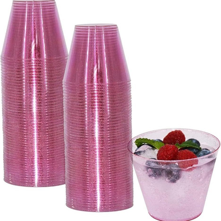 9oz / 10oz / 14oz / 16oz taza de plástico desechable rojo azul rosa más taza de aviación de oro image 4