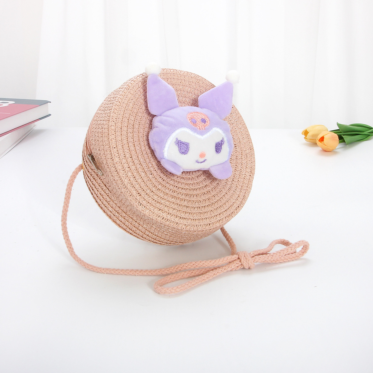 핑크색 둥근 가방 - 작은 보라색