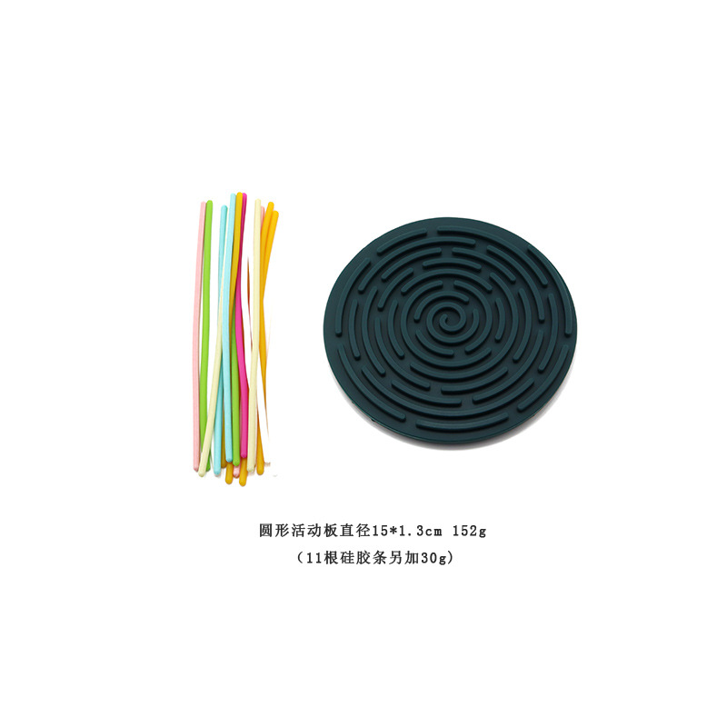 원형 - 녹색(실리콘 스트립 12개 및 검정색 천 가방 포함)