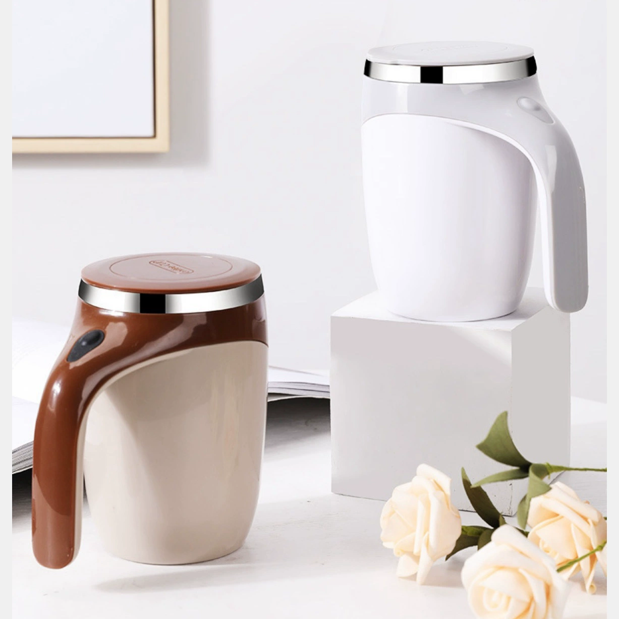 Бытовая чашка для ленивого смешивания, здоровая беспроводная портативная чашка из нержавеющей стали для интернет-знаменитостей, полностью автоматическая магнитная магнитная перемешивка