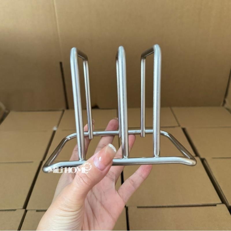 特价加厚不锈钢双格砧板架厨房加粗菜板锅盖收纳架现代简约置物架|undefined